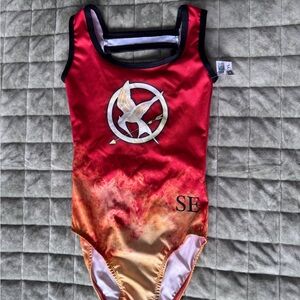 Red & Orange Mockingjay Gymnastics Leotard